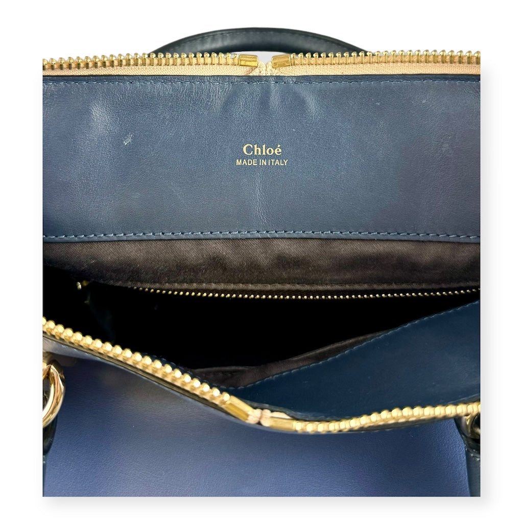 CHLOE Two-Tone Baylee Bag in Blue Navy