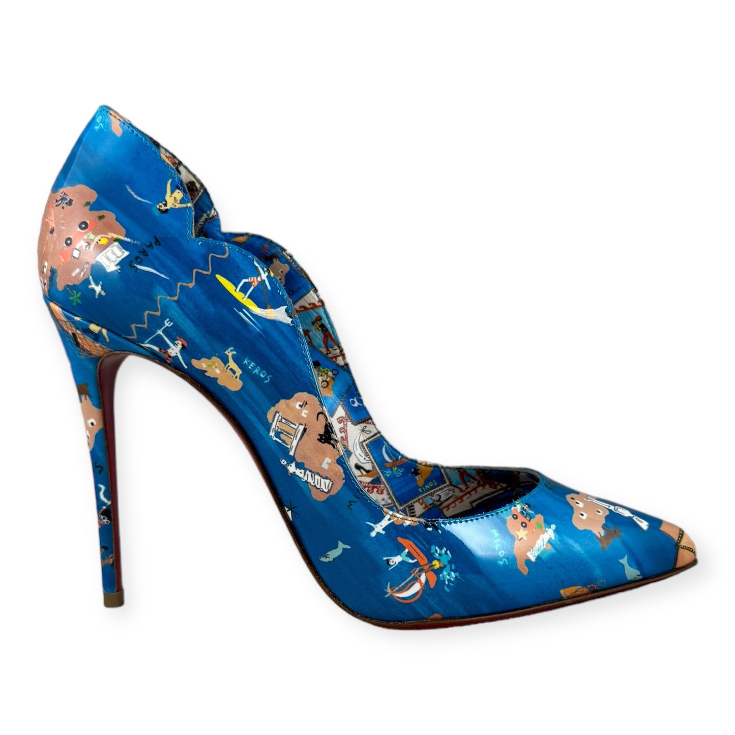 CHRISTIAN LOUBOUTIN Hot Chick Odyssey Pumps in Blue | Size 37.5