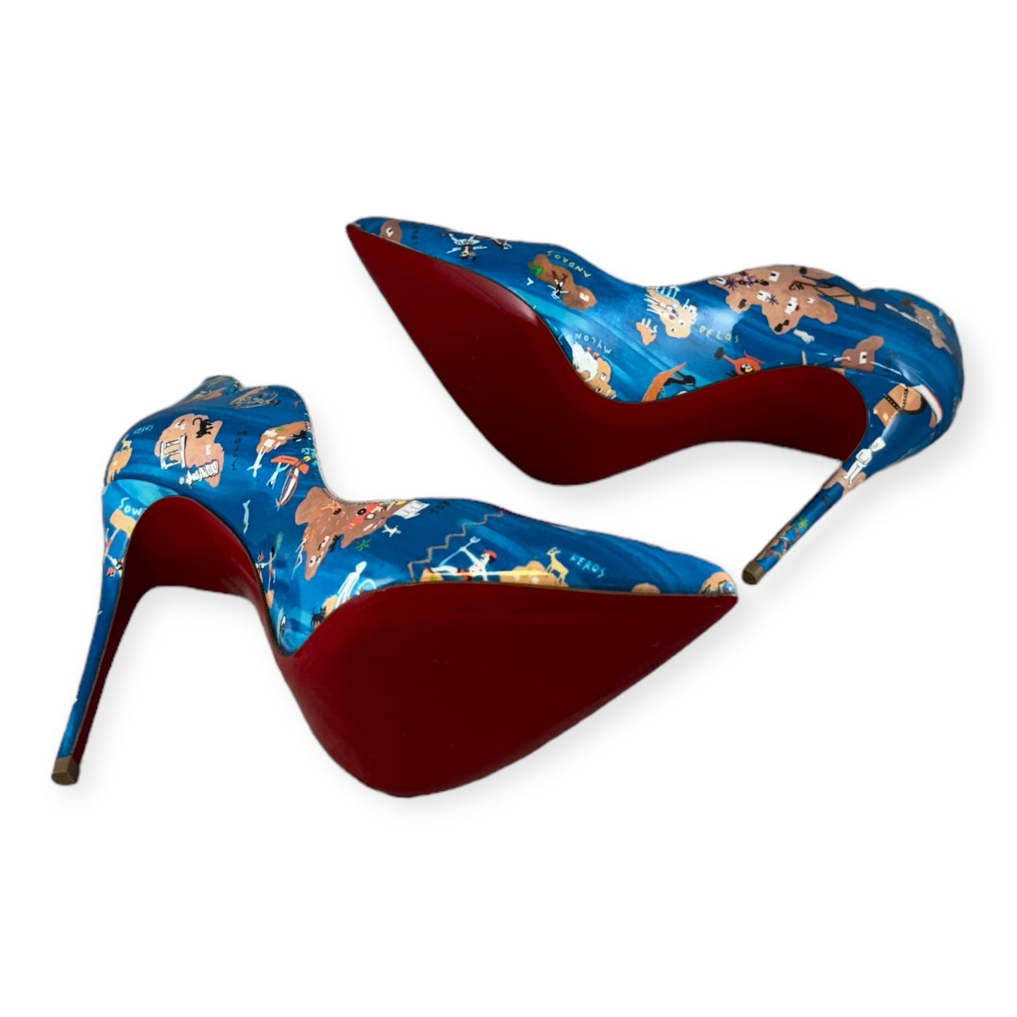 CHRISTIAN LOUBOUTIN Hot Chick Odyssey Pumps in Blue | Size 37.5