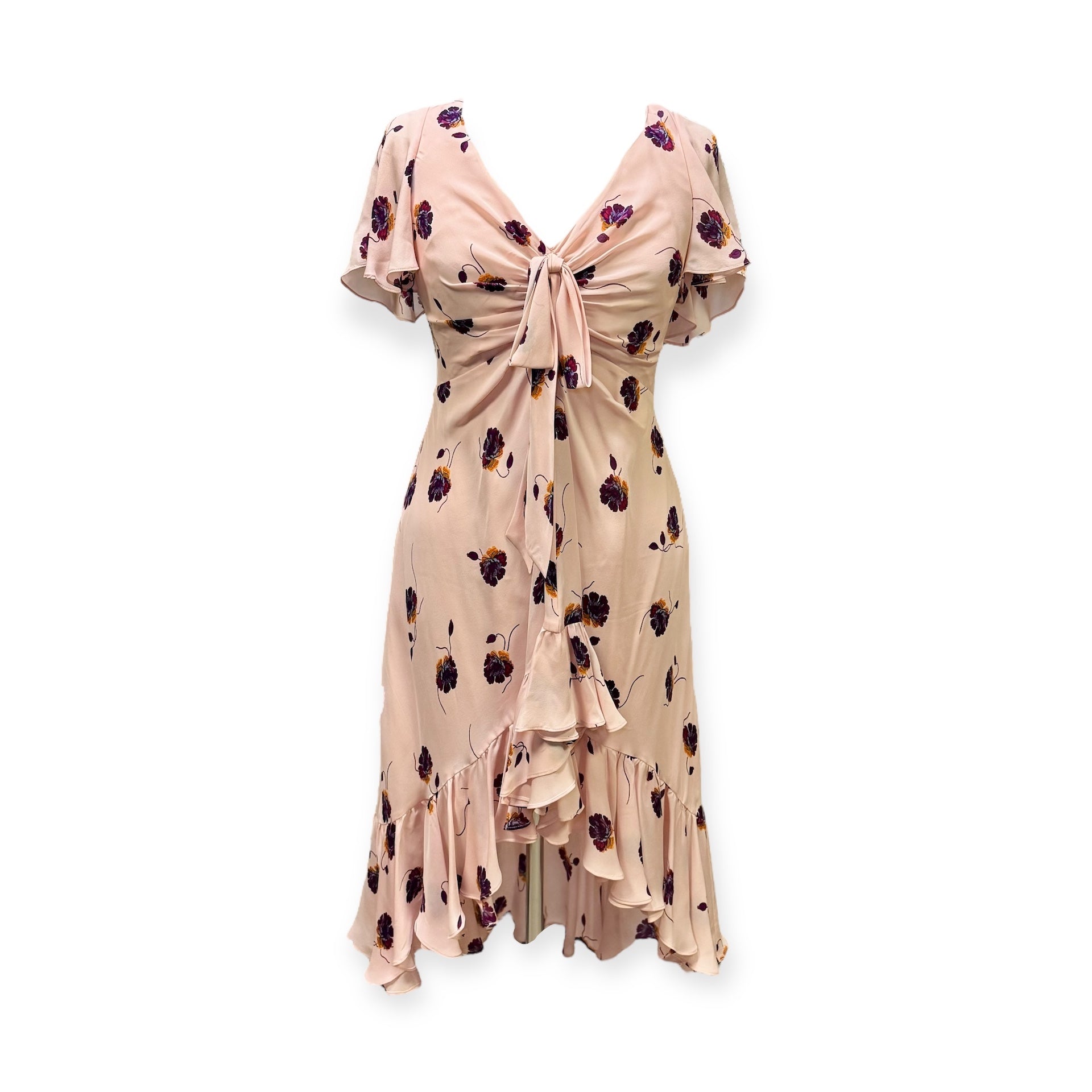 CINQ A SEPT Floral Dress in Blush Size 8