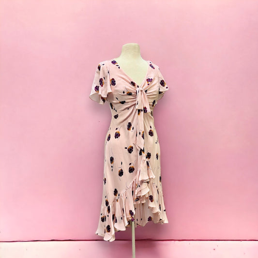 CINQ A SEPT Floral Dress in Blush | Size 8