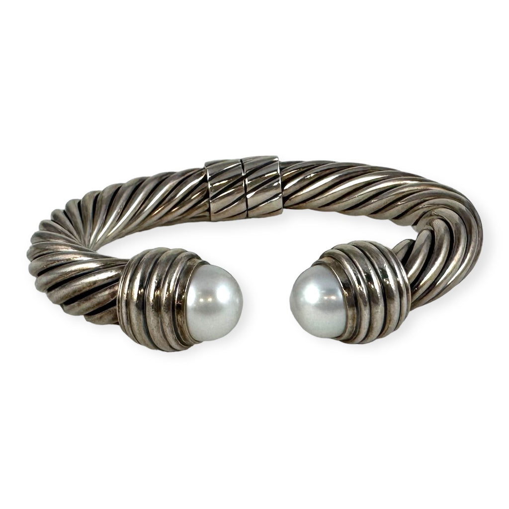 DAVID YURMAN Classic Cable Pearl Hinge Bracelet 10 mm