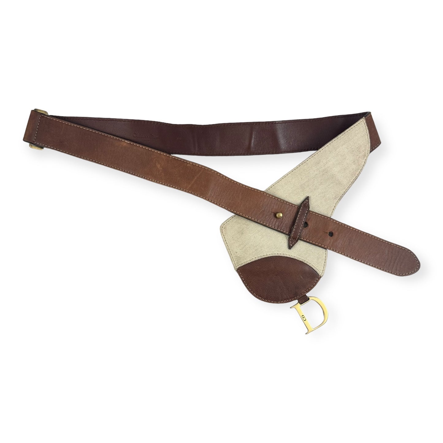 DIOR Gaucho Belt in Brown Ivory | Size 85