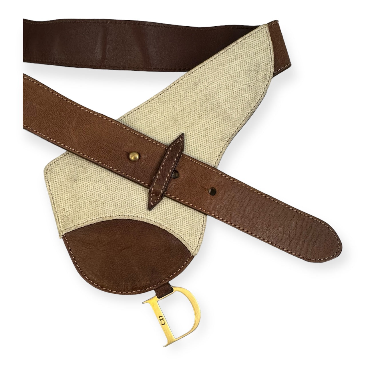 DIOR Gaucho Belt in Brown Ivory | Size 85