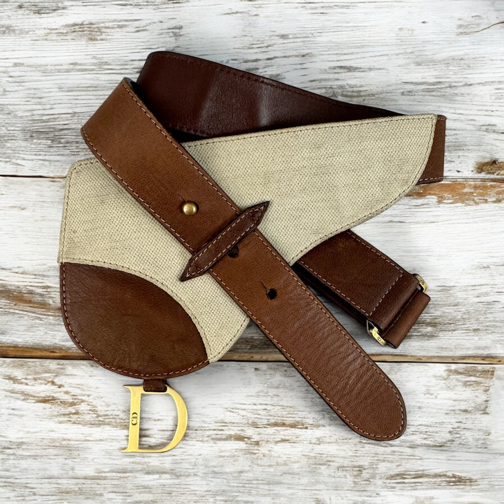 DIOR Gaucho Belt in Brown Ivory | Size 85