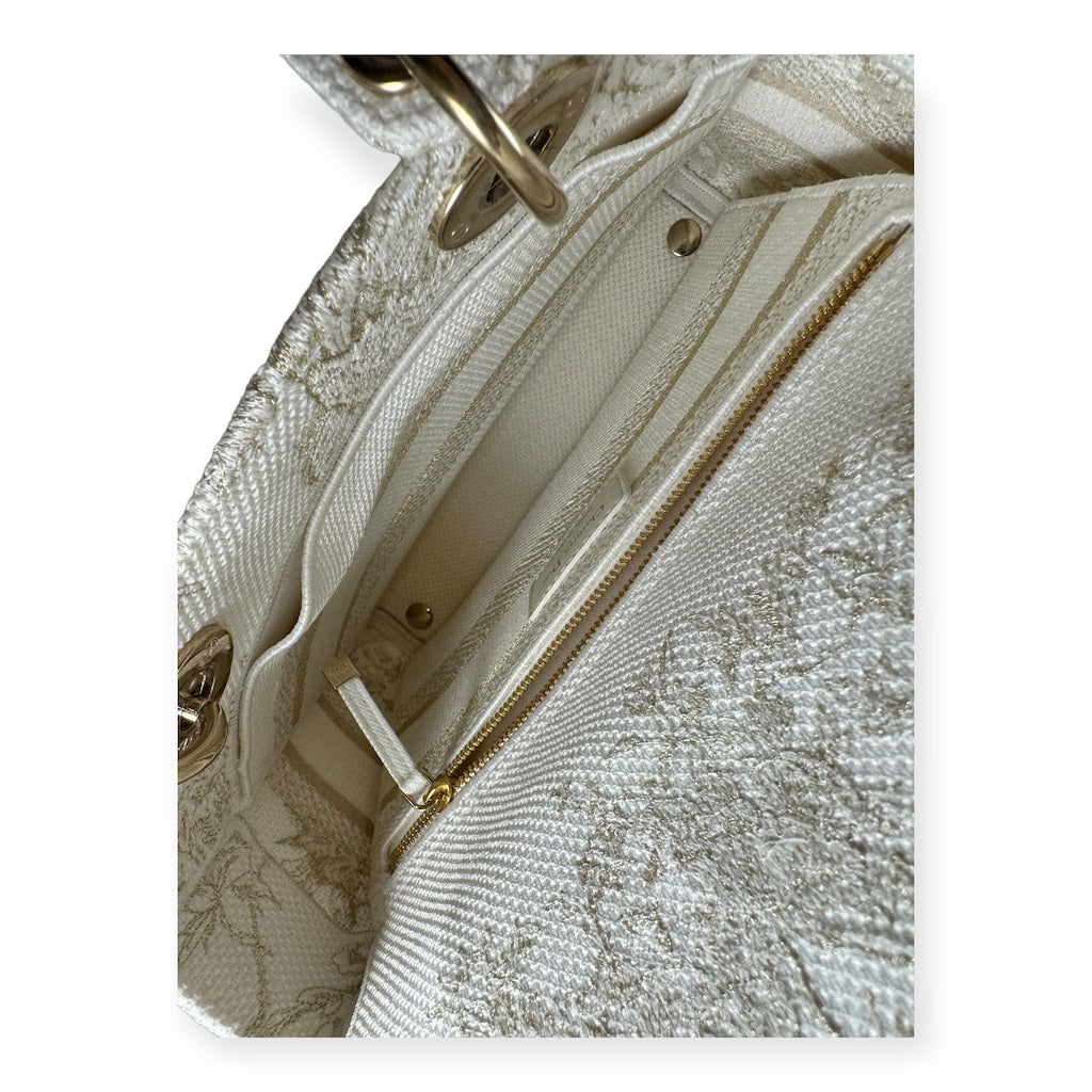 DIOR Lady D-Lite Handbag in Ivory Gold