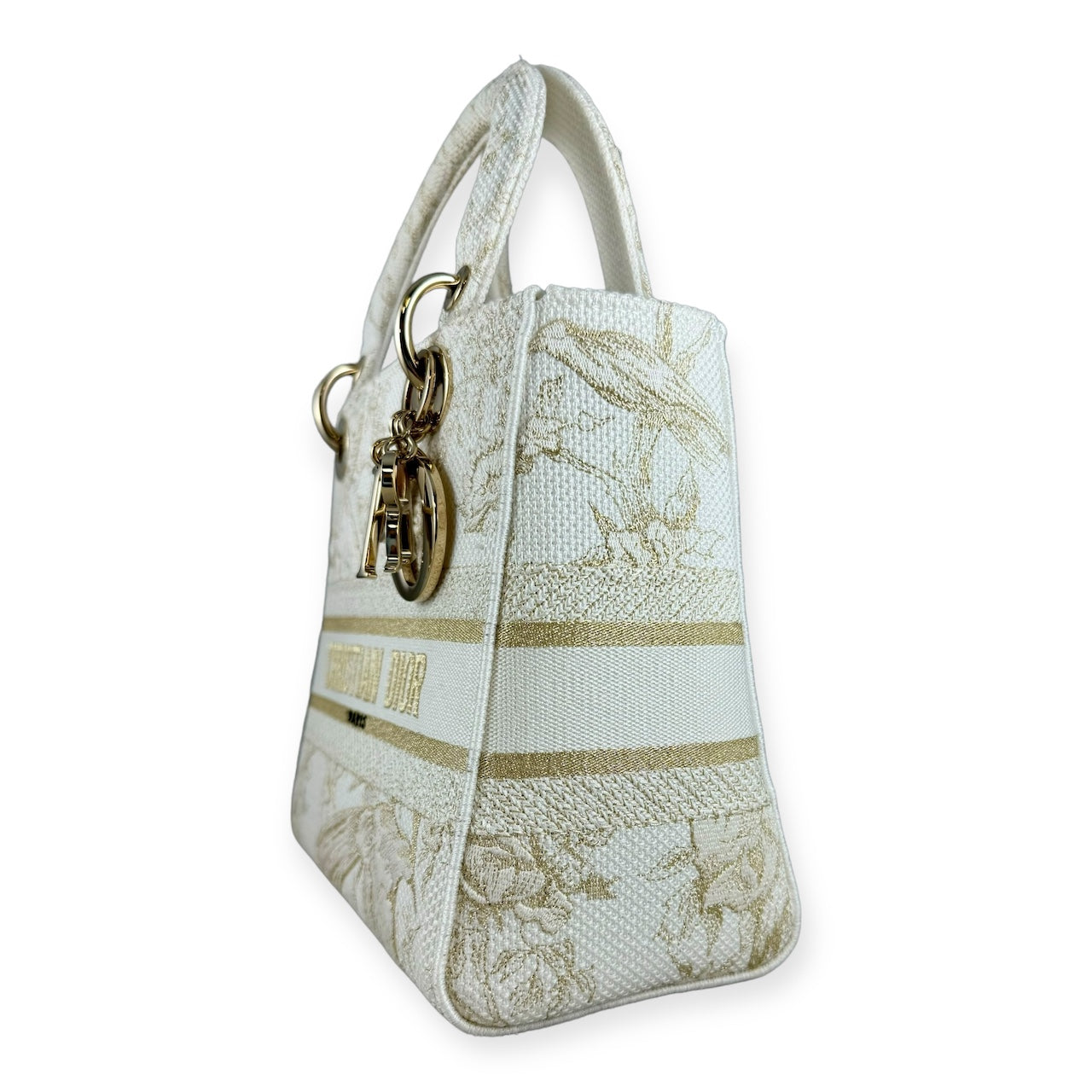 DIOR Lady D-Lite Handbag in Ivory Gold