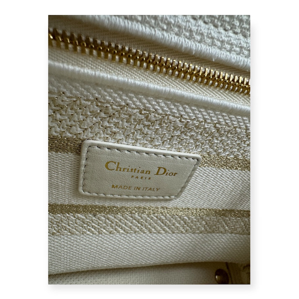 DIOR Lady D-Lite Handbag in Ivory Gold