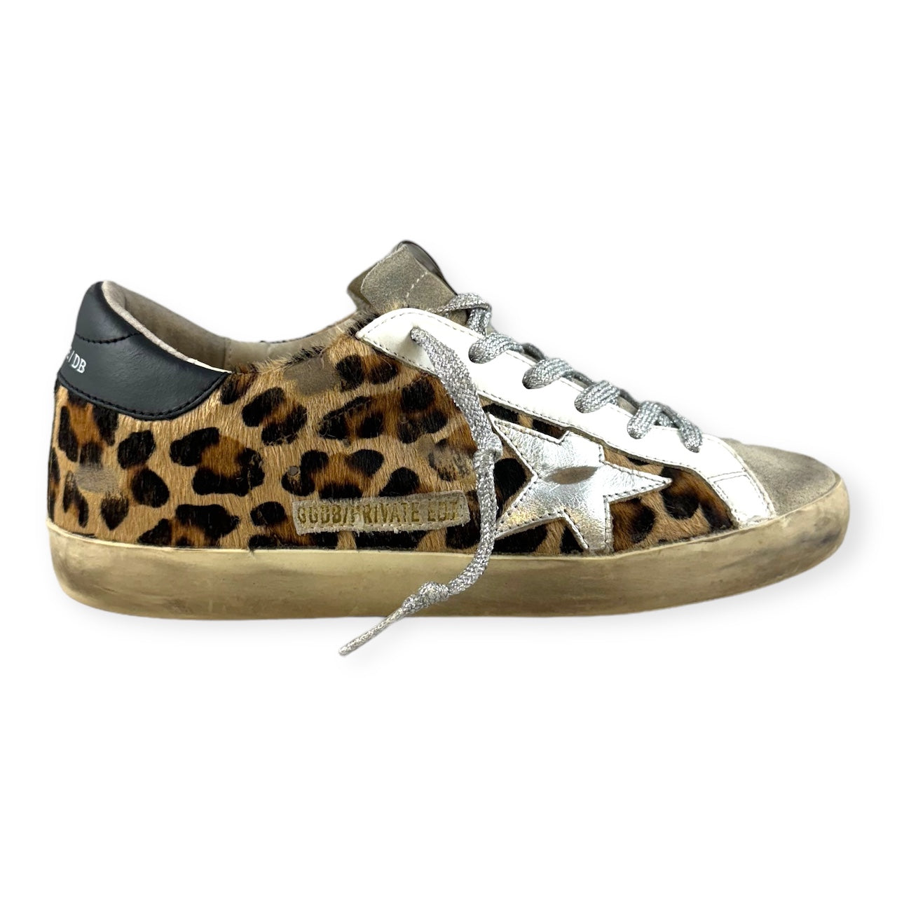 GOLDEN GOOSE Leopard Sneakers in Brown Silver | Size 38