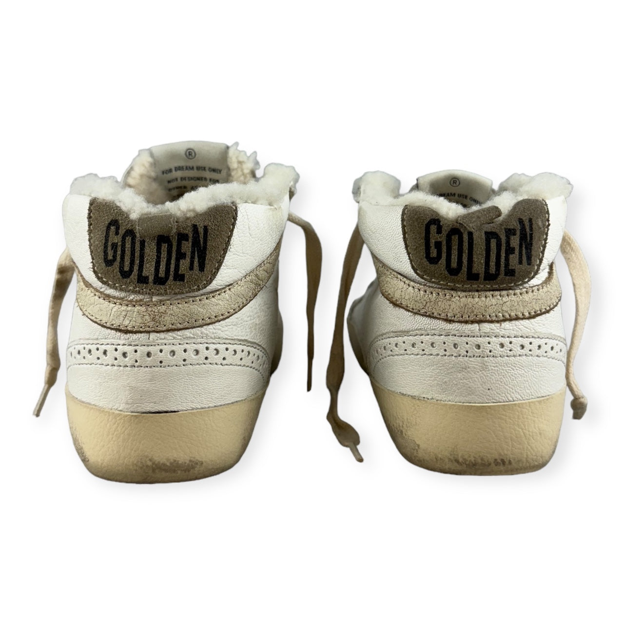 GOLDEN GOOSE Mid Star Fleece Sneakers in White | Size 38