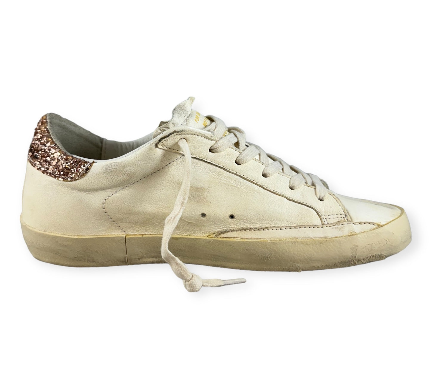 GOLDEN GOOSE Superstar Glitter Sneakers in Rose Gold White | Size 38