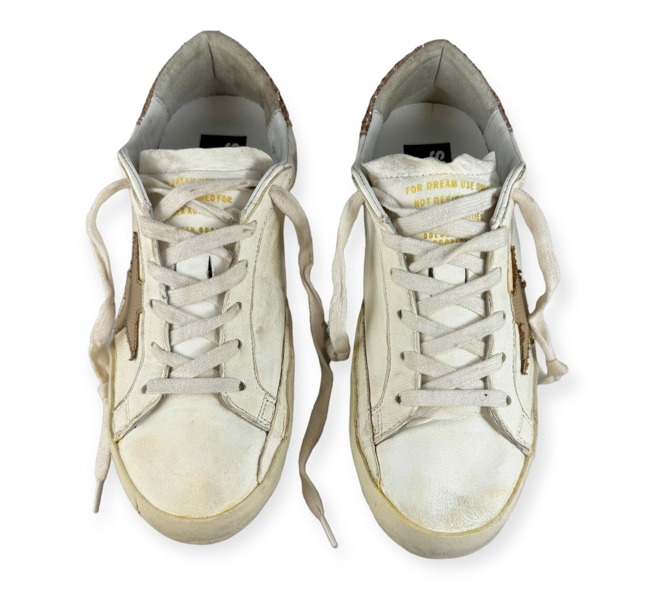 GOLDEN GOOSE Superstar Glitter Sneakers in Rose Gold White | Size 38