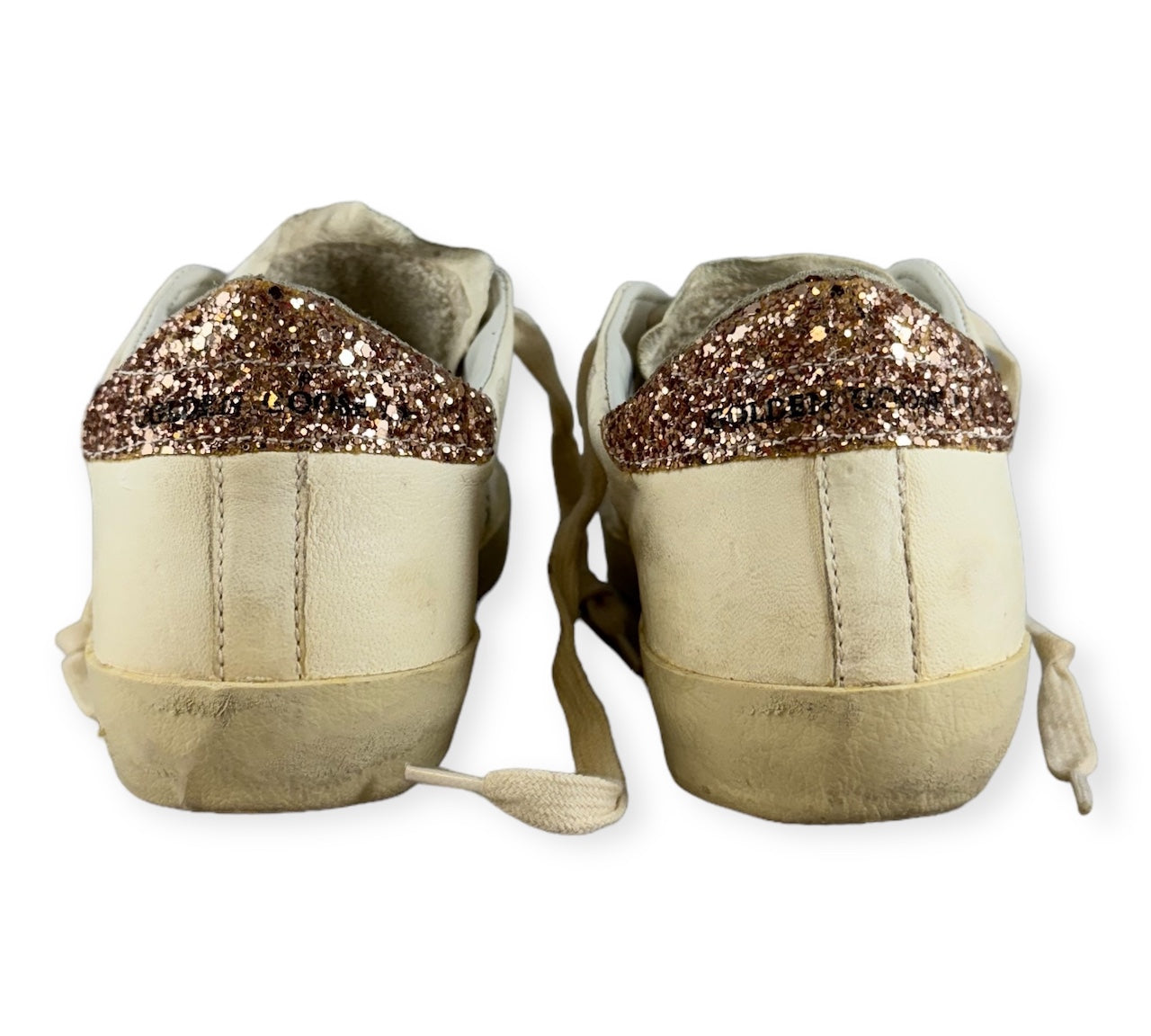 GOLDEN GOOSE Superstar Glitter Sneakers in Rose Gold White | Size 38