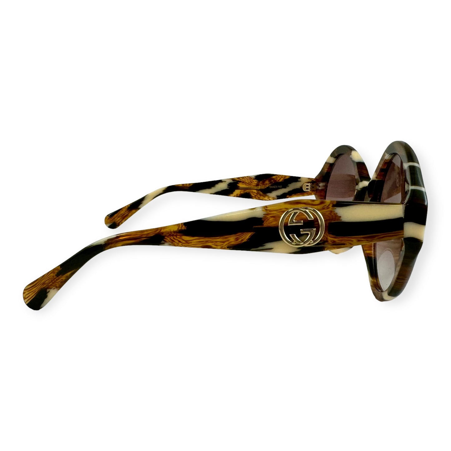 GUCCI 979S Round Sunglasses in Brown Ivory