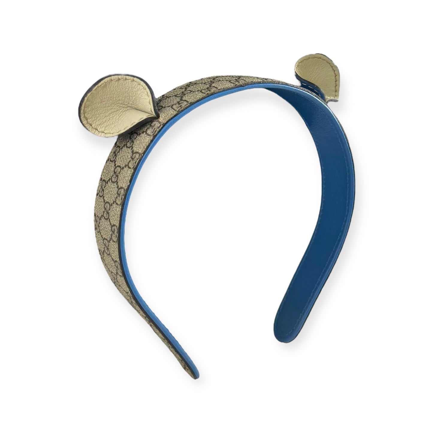 GUCCI GG Headband with Ears Brown Blue