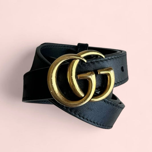 GUCCI GG Marmont Thin Belt in Black | Size 85/34