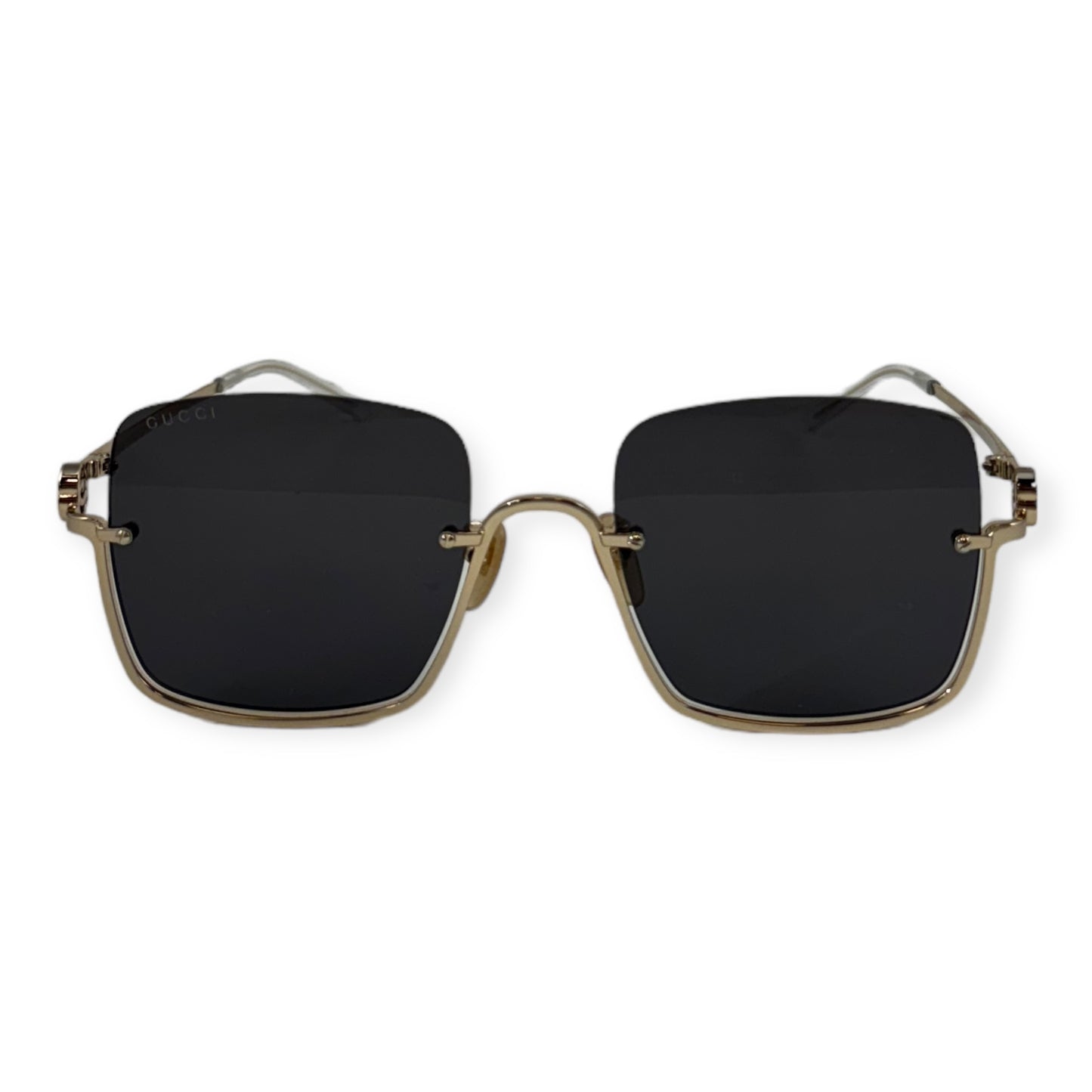 GUCCI Semi Rimmed Sunglasses in Black Gold