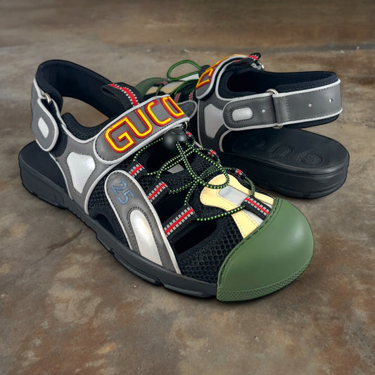 GUCCI Sport Sandals in Green Multi | Size 8.5