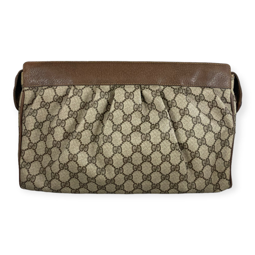 GUCCI Vintage Pleated Clutch in Brown