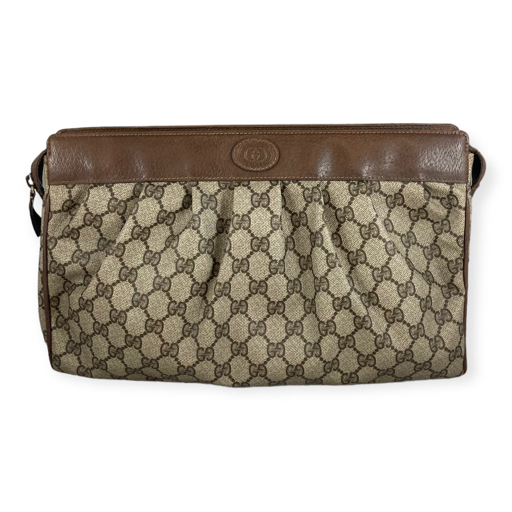 GUCCI Vintage Pleated Clutch in Brown