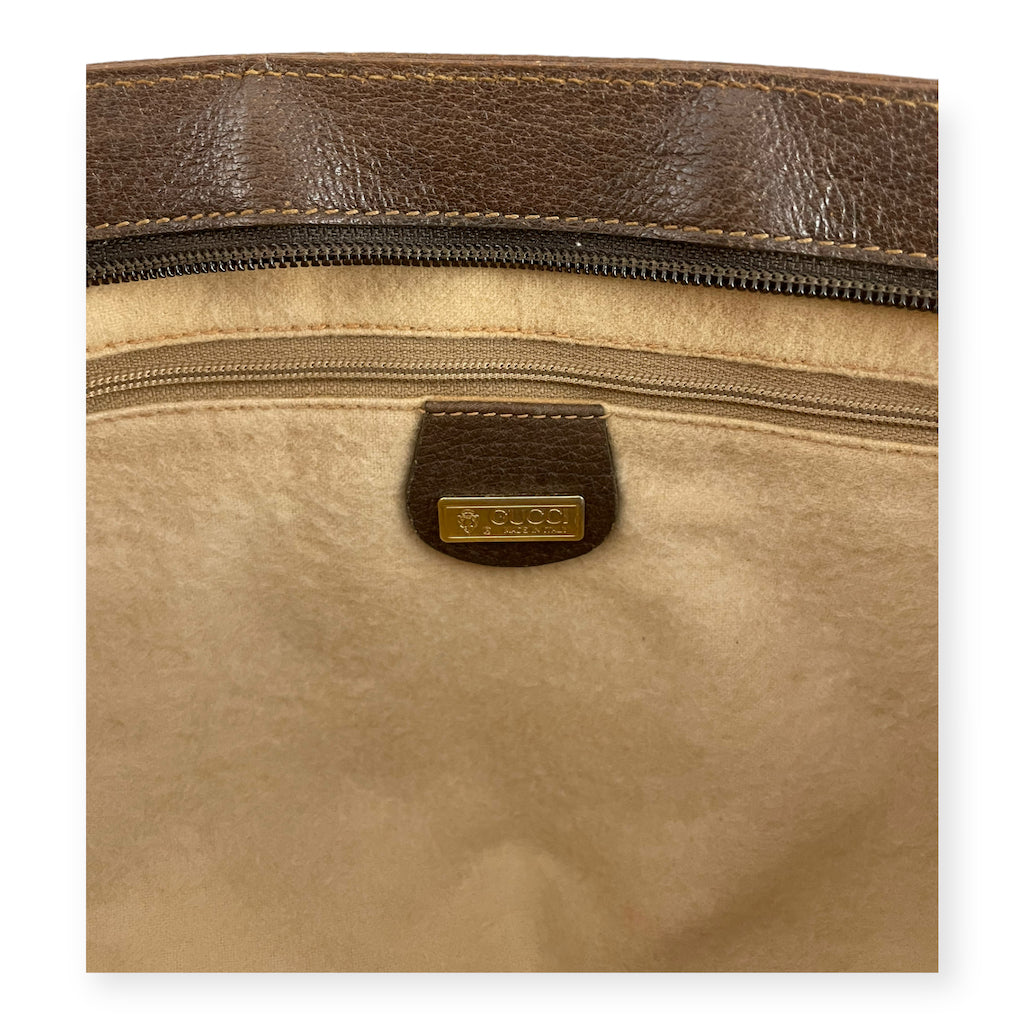 GUCCI Vintage Pleated Clutch in Brown