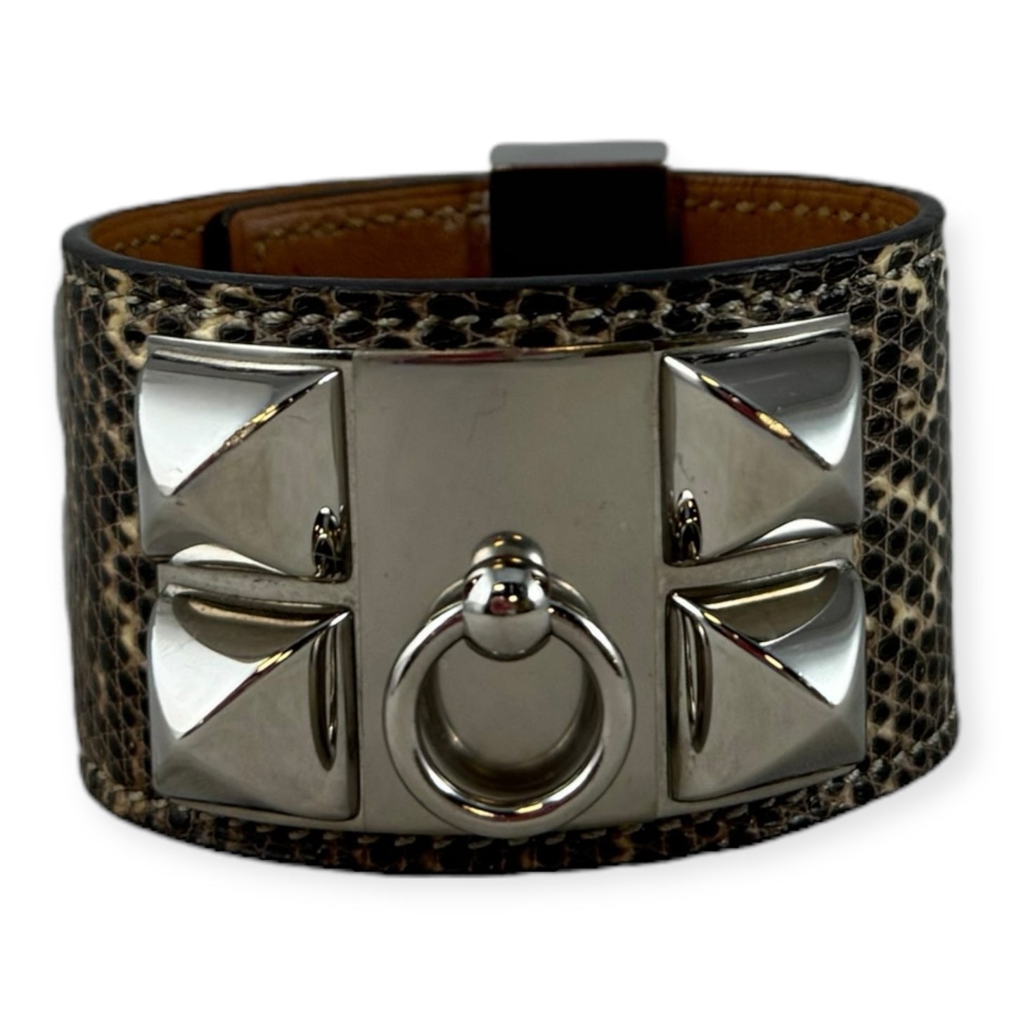 HERMES Lizard Collier De Chien Bracelet | T2