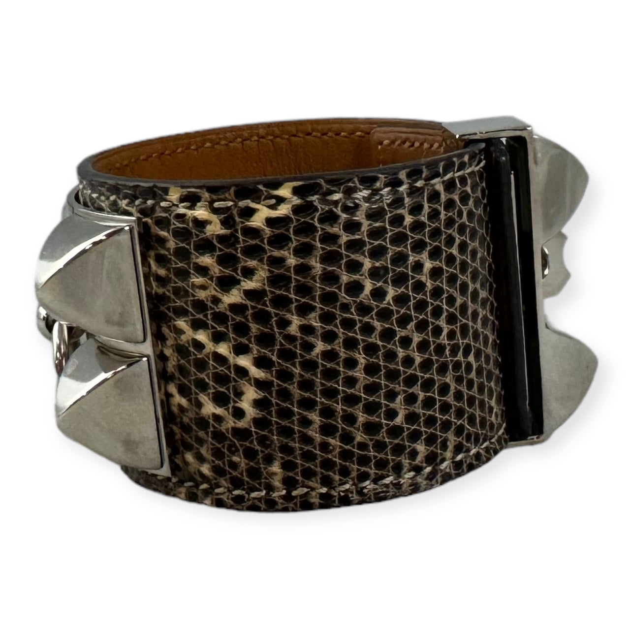 HERMES Lizard Collier De Chien Bracelet | T2