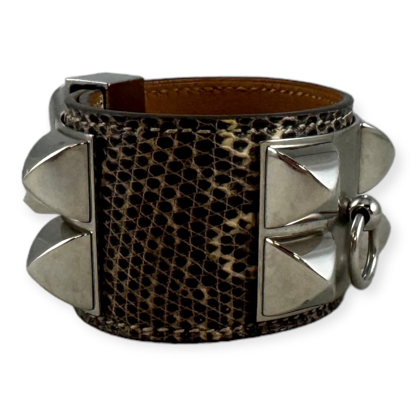 HERMES Lizard Collier De Chien Bracelet | T2