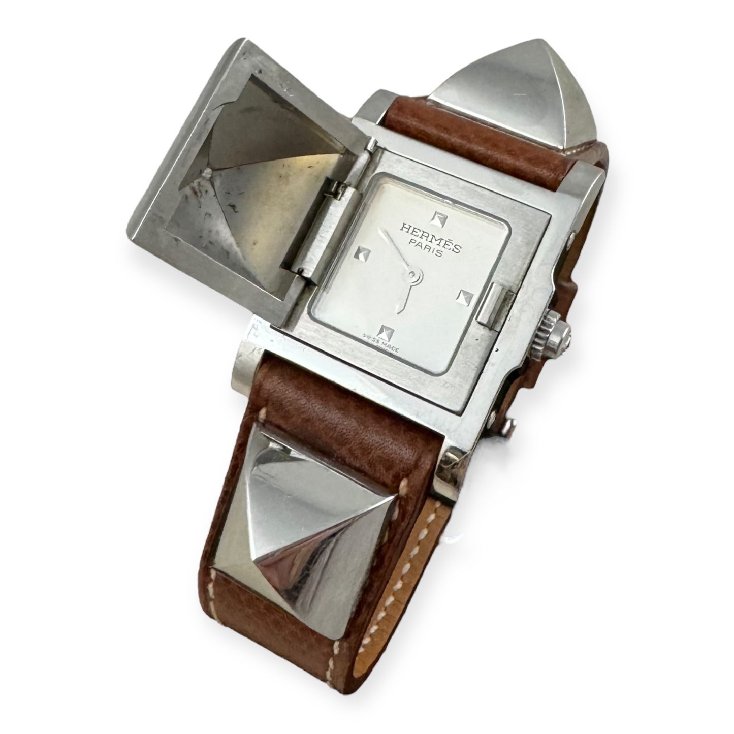 HERMES Medor Watch 27mm in Brown Silver
