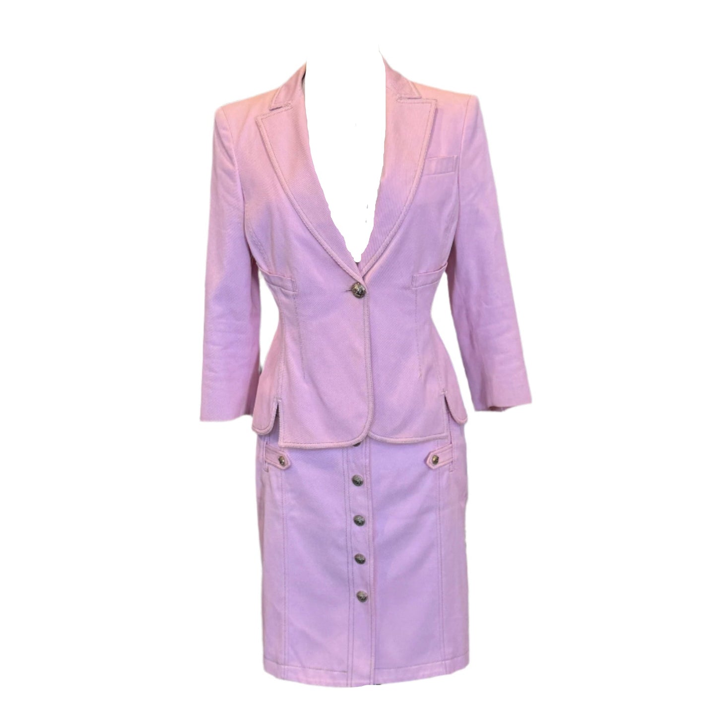 VERSACE Toile Skirt + Jacket Set | Size 42