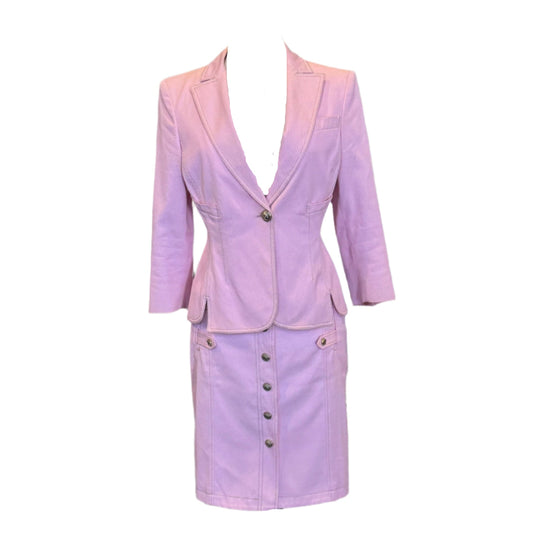 VERSACE Toile Skirt + Jacket Set | Size 42