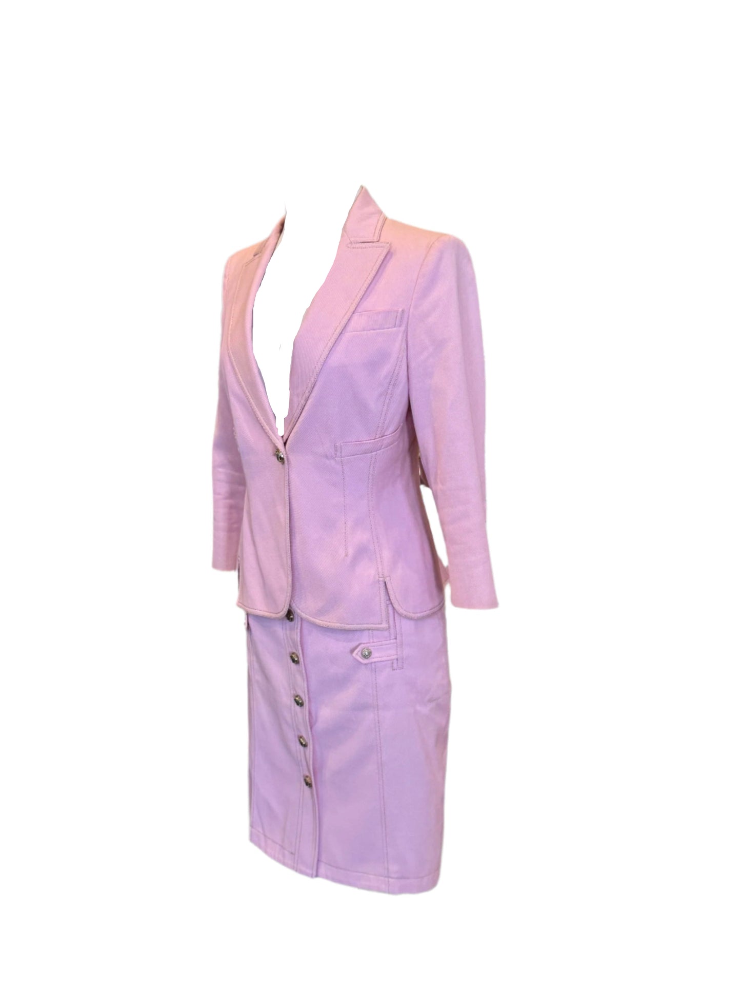 VERSACE Toile Skirt + Jacket Set | Size 42