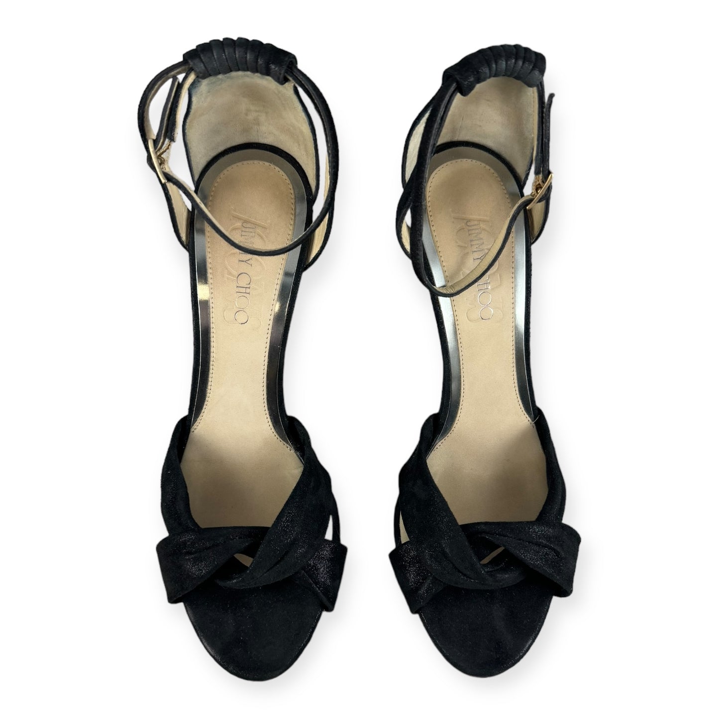 JIMMY CHOO Shimmer Sandals in Black | Size 39