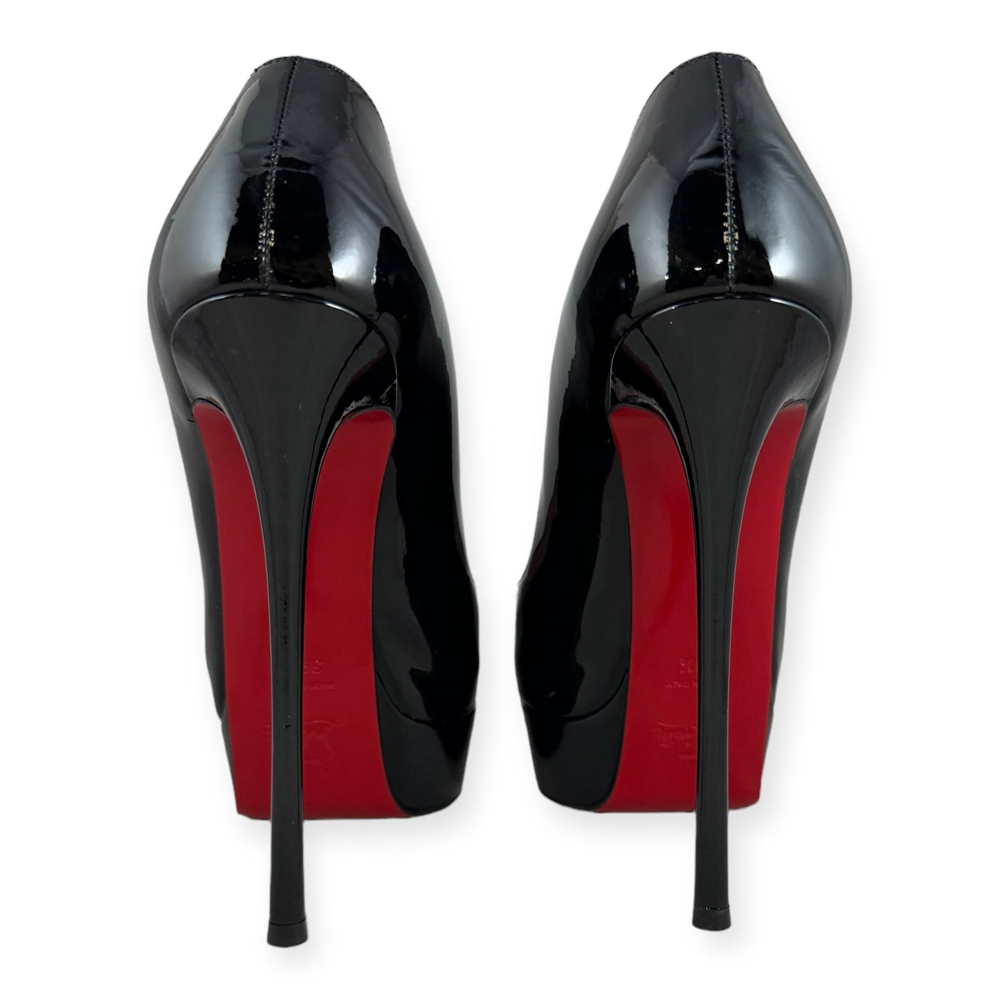 CHRISTIAN LOUBOUTIN Chick Up Alta Pumps in Black | Size 39.5