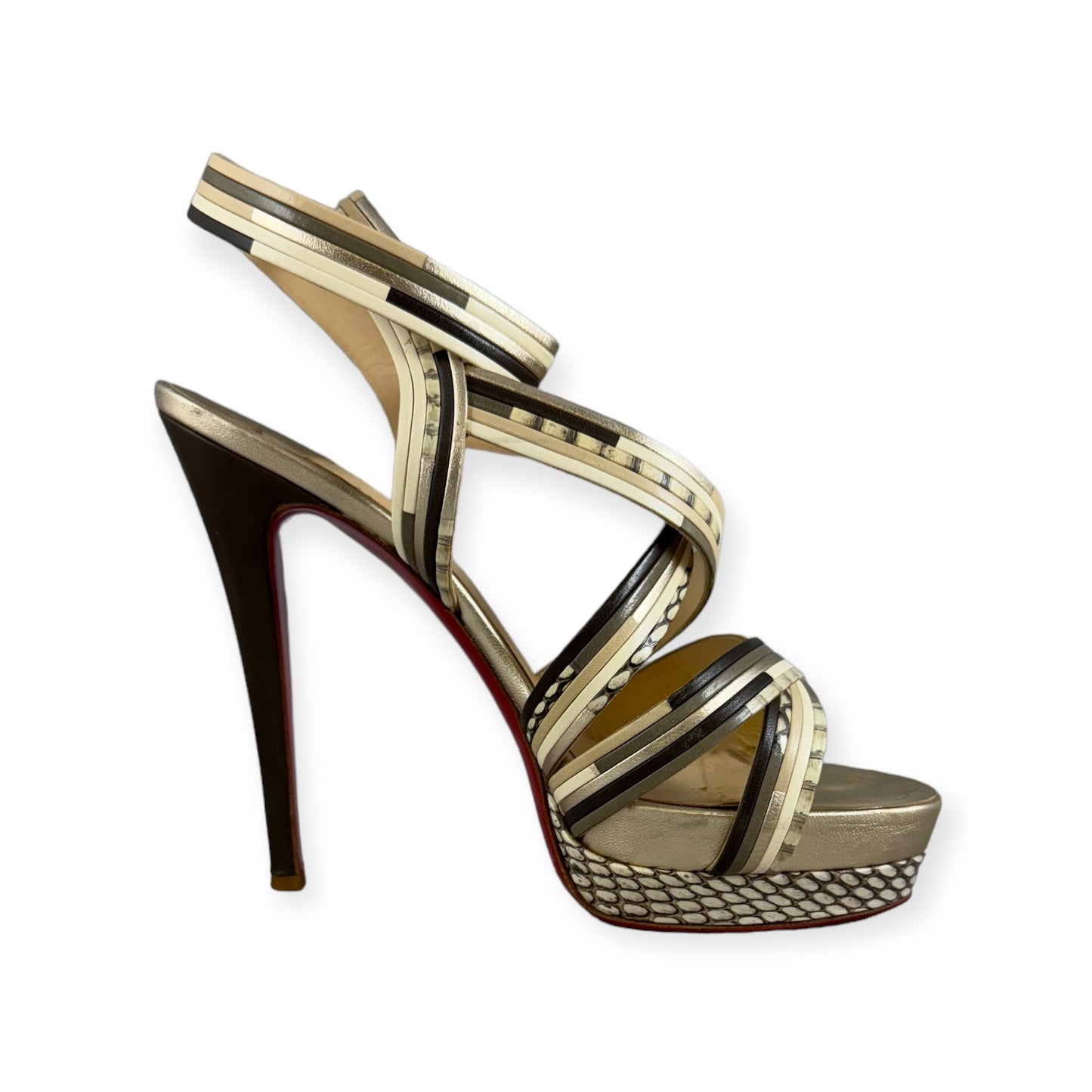 CHRISTIAN LOUBOUTIN Summerissima Python Sandals | Size 39.5