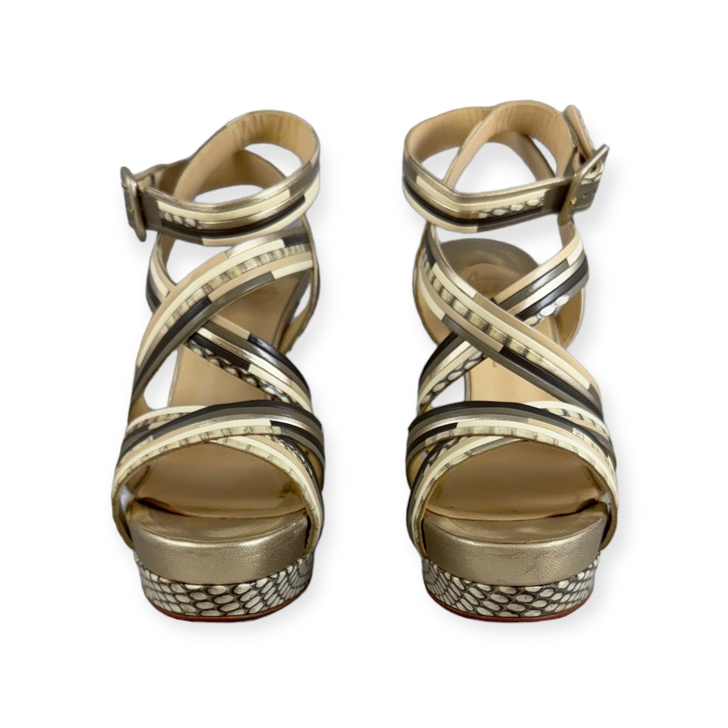 CHRISTIAN LOUBOUTIN Summerissima Python Sandals | Size 39.5