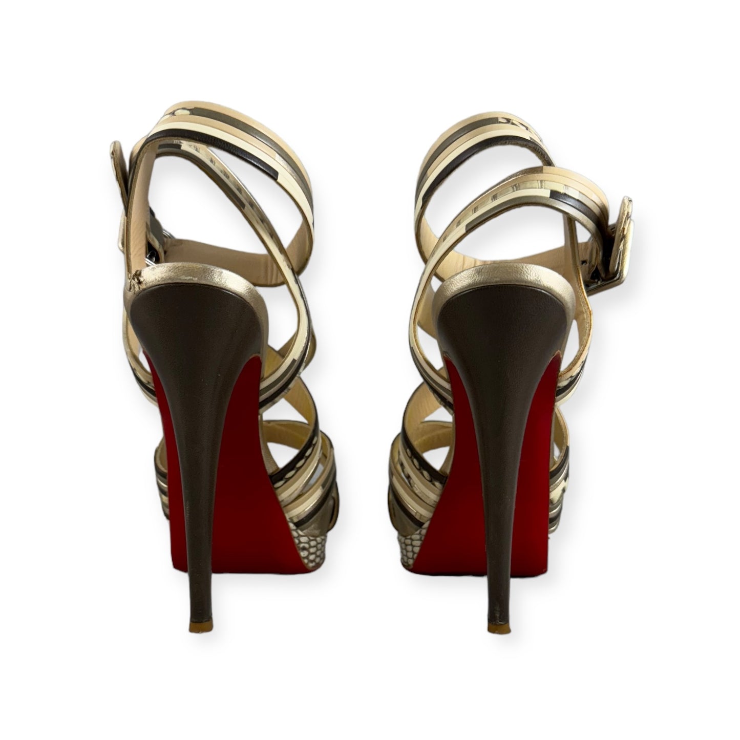 CHRISTIAN LOUBOUTIN Summerissima Python Sandals | Size 39.5