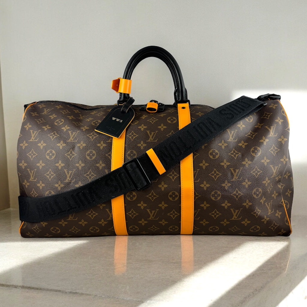 LOUIS VUITTON Keepall Bandouliere 55 Radiant Sun Monogram Macassar