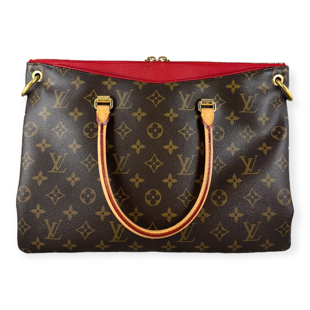 LOUIS VUITTON Monogram Cerise Pallas Top Handle Shoulder Bag