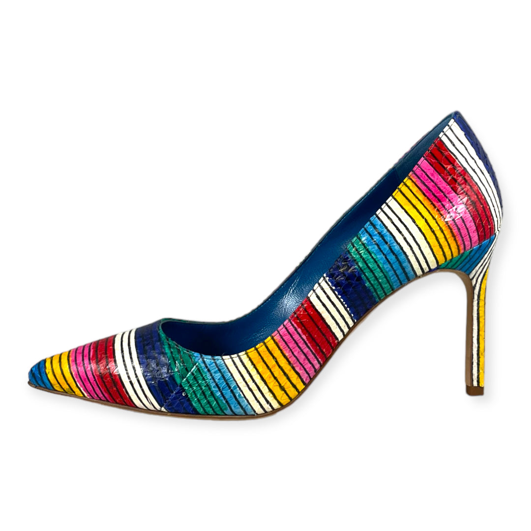 MANOLO BLAHNIK BB Snake Stripe Pumps Multicolor | Size 36.5