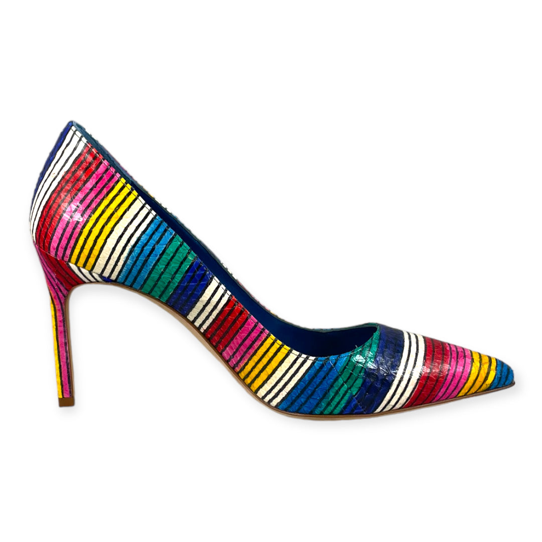 MANOLO BLAHNIK BB Snake Stripe Pumps Multicolor | Size 36.5