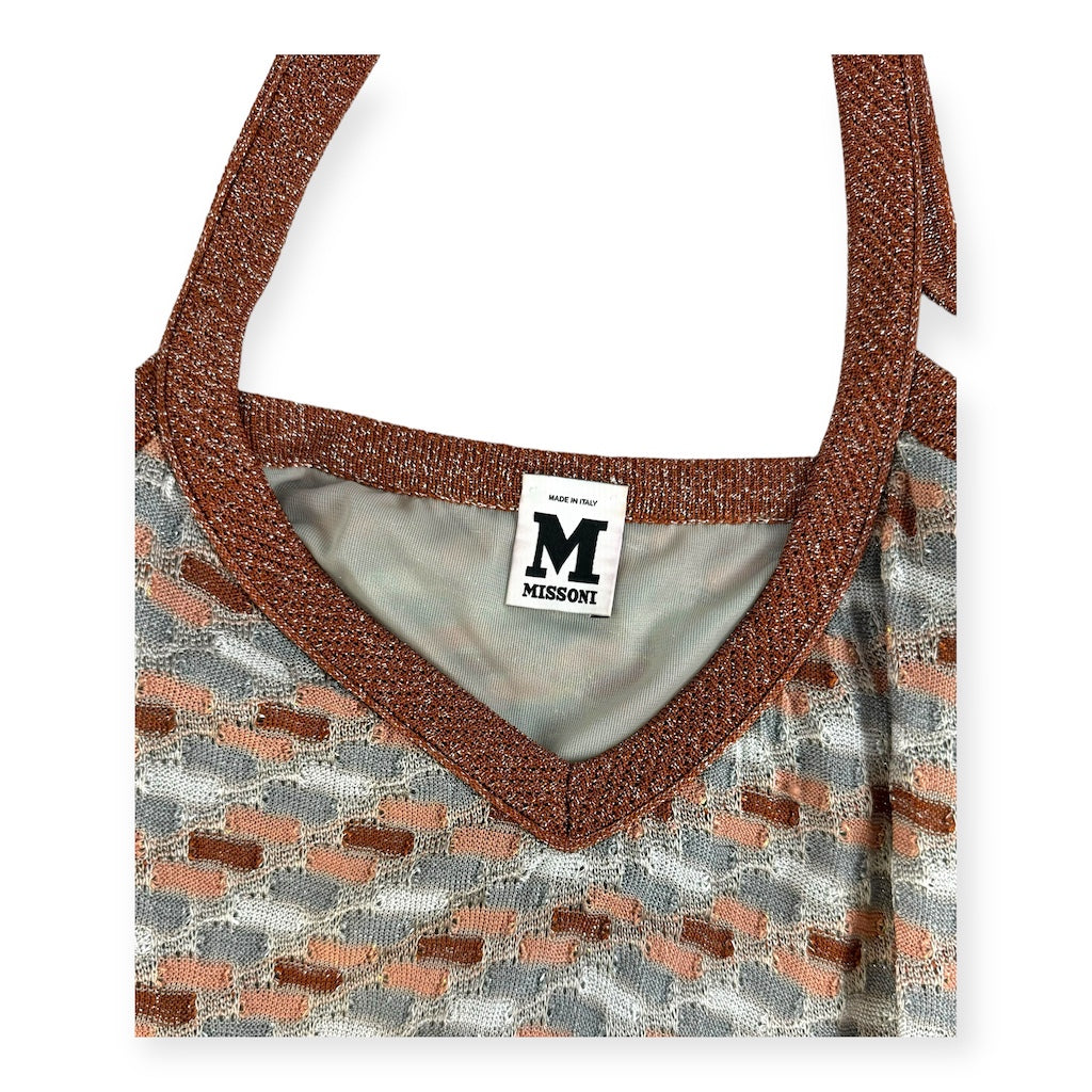 M MISSONI Shimmer Knit Dress Silver Multi | Size 10