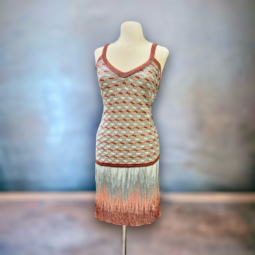 M MISSONI Shimmer Knit Dress Silver Multi | Size 10