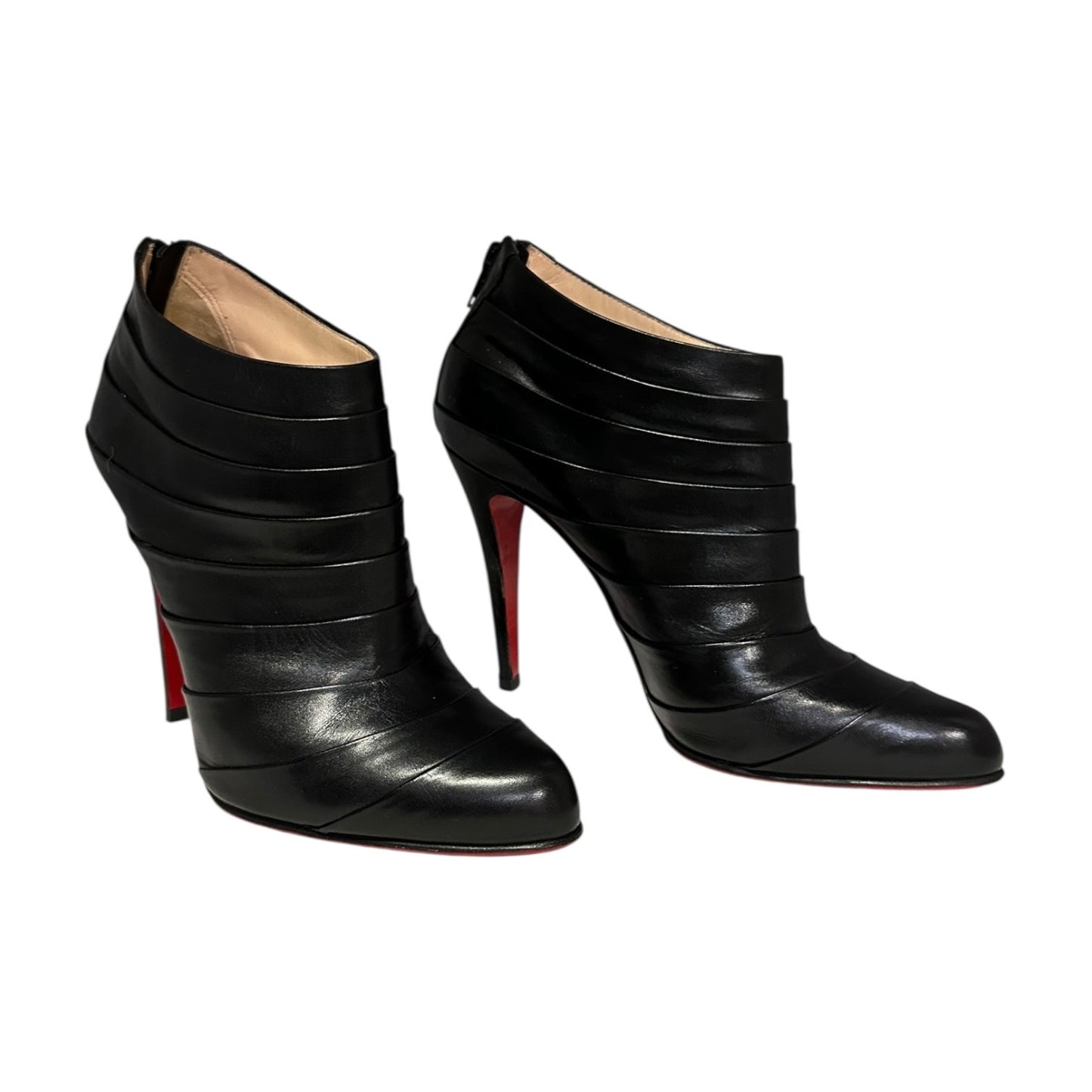 CHRISTIAN LOUBOUTIN Pleated Booties in Black | 37