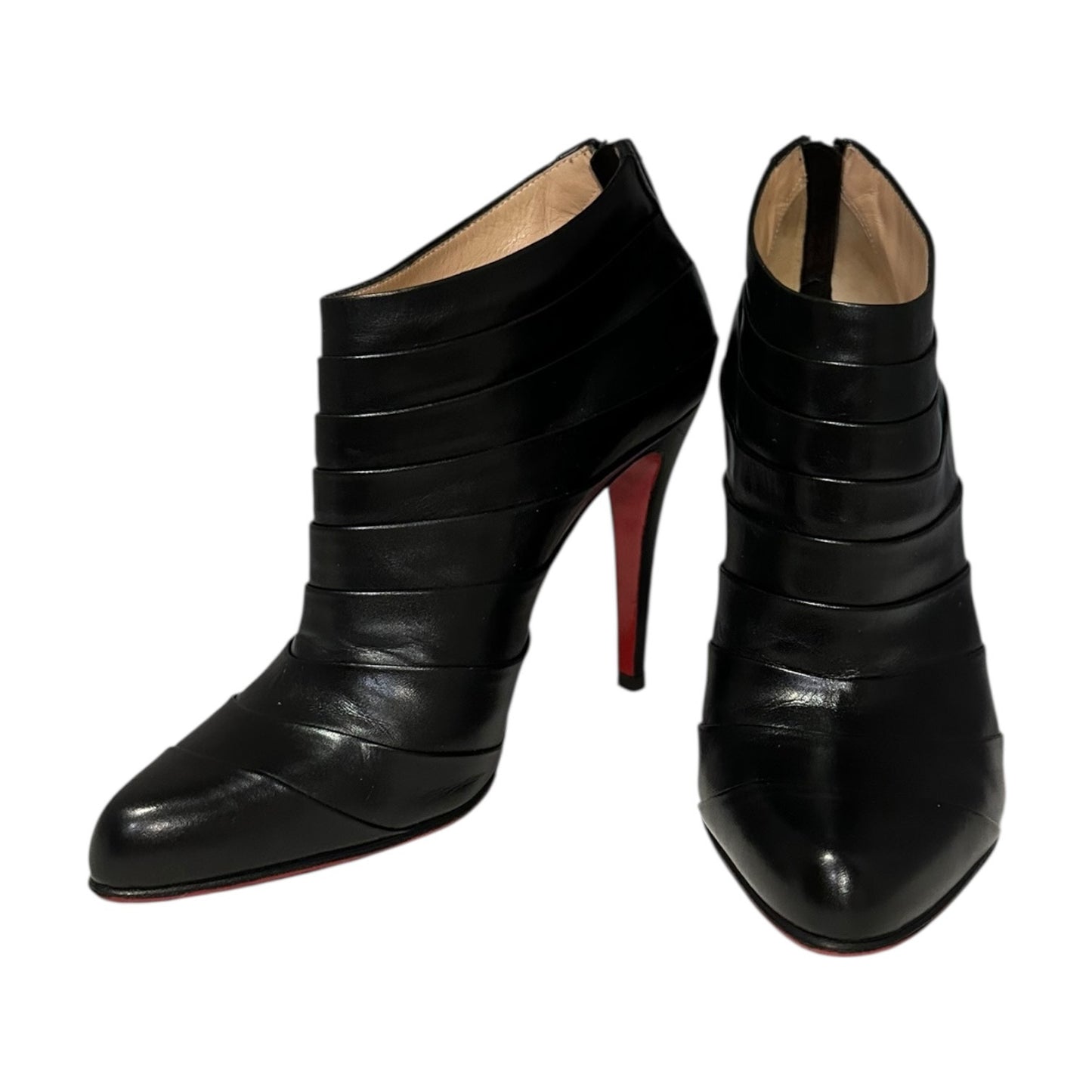 CHRISTIAN LOUBOUTIN Pleated Booties in Black | 37
