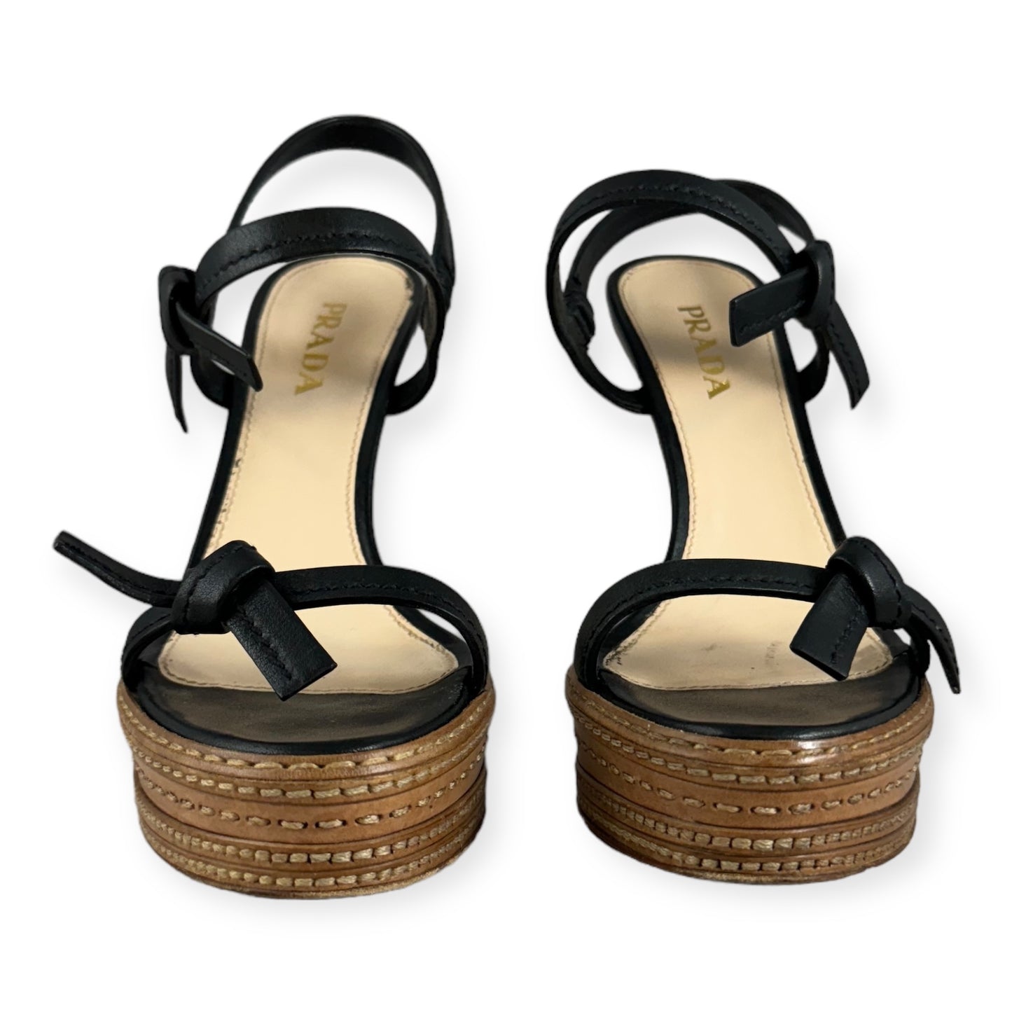 PRADA Knot Sandals in Black | Size 38