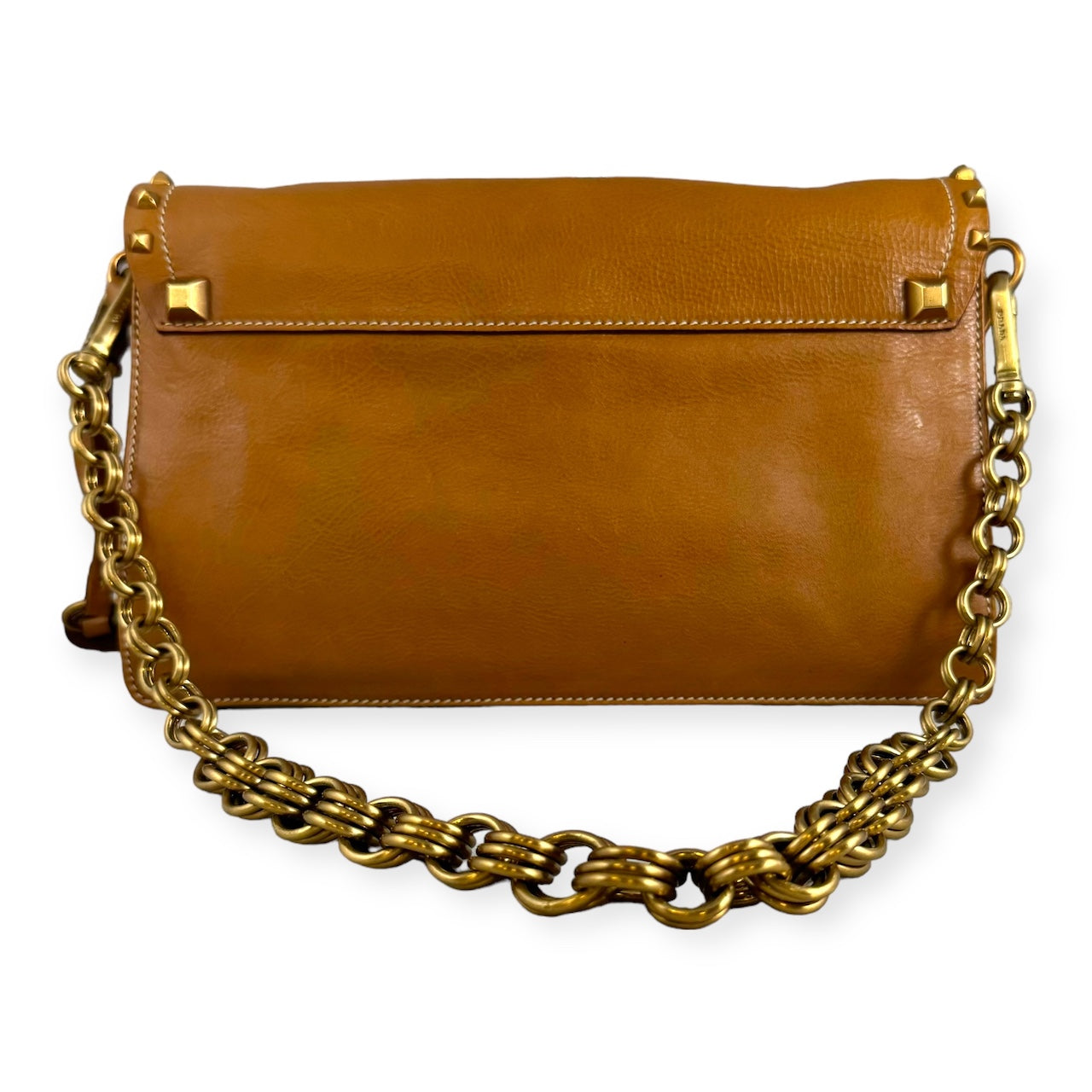 PRADA Studded Chain Shoulder Bag in Scotch