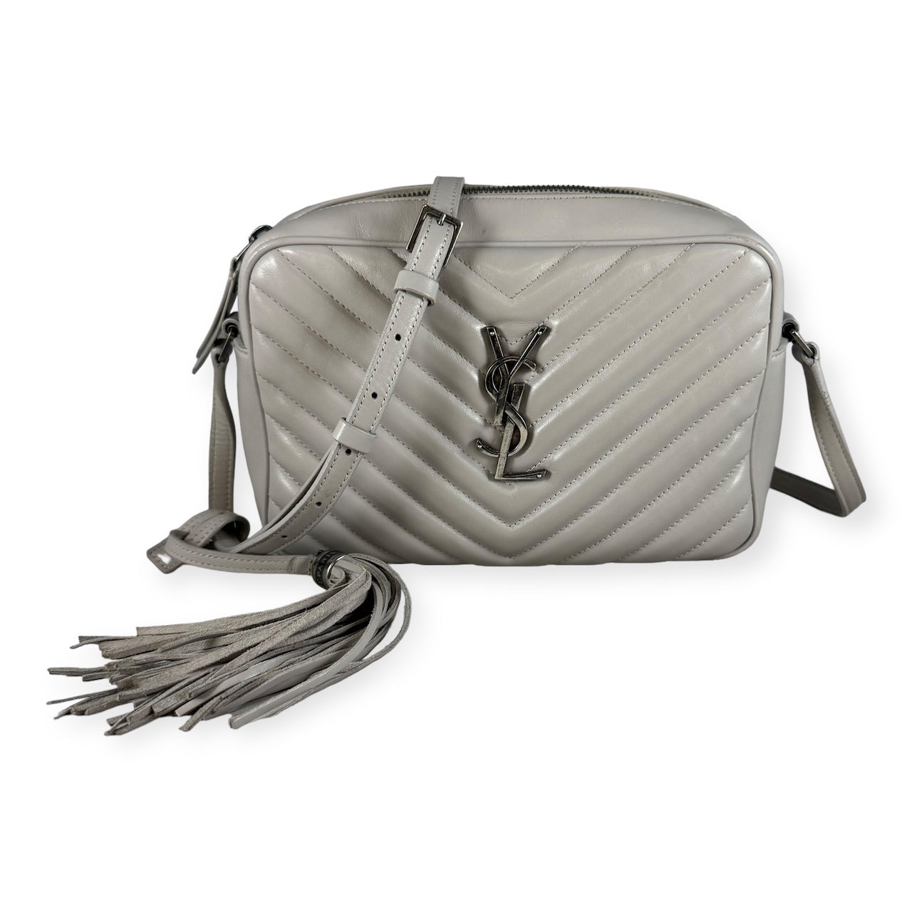 SAINT LAURENT Lou Camera Bag in Gray