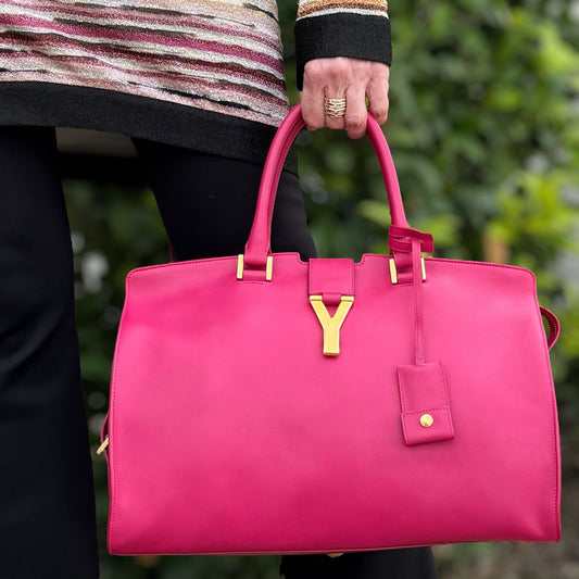 SAINT LAURENT Ligne Y Medium Cabas in Pink