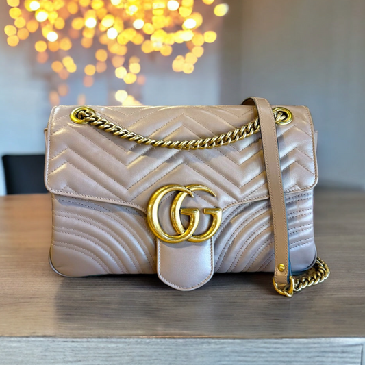 GUCCI GG Marmont Shoulder Bag in Porcelain Rose